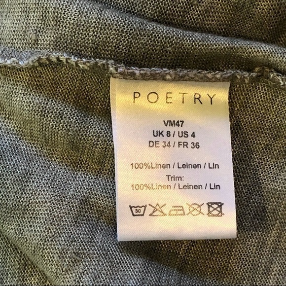 Poetry 100% linen dress with asymmetric overlay 4 - Picture 10 of 12